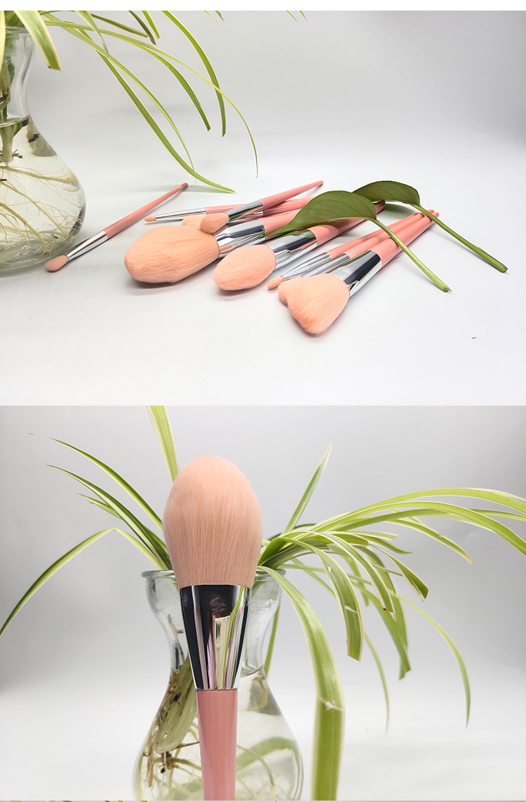 9 Matte Pink Makeup Private Label Brushes Makeup Brush Set(图3)