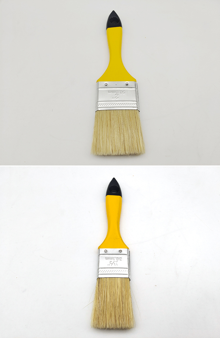 Yellow wooden handle bristle filament paintbrush for most of the paint(图4)
