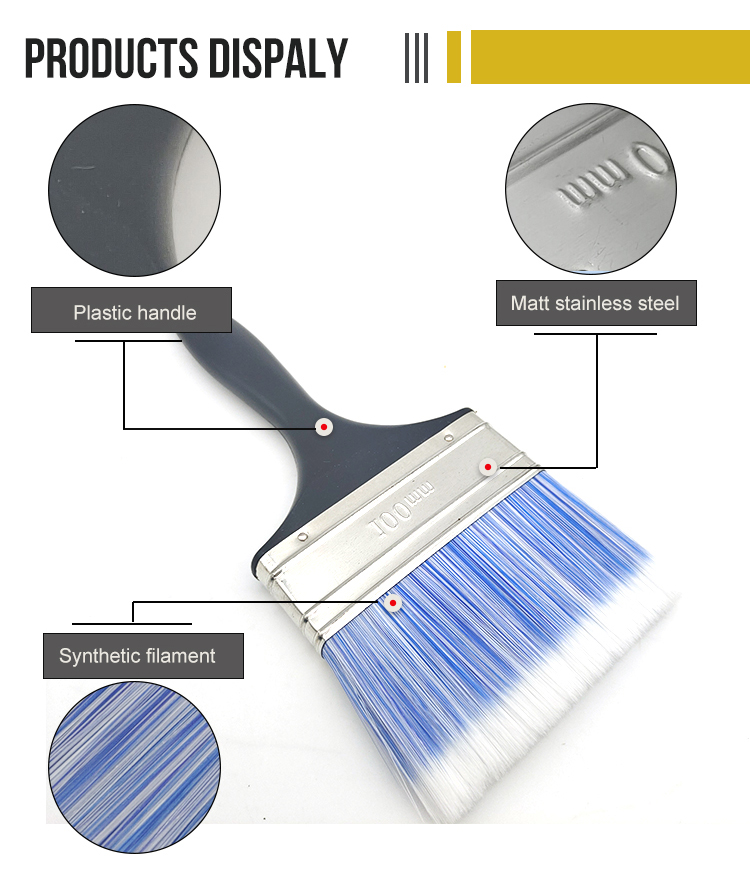 Blue and wihte filament Paint brush with black plastic handle(图2)